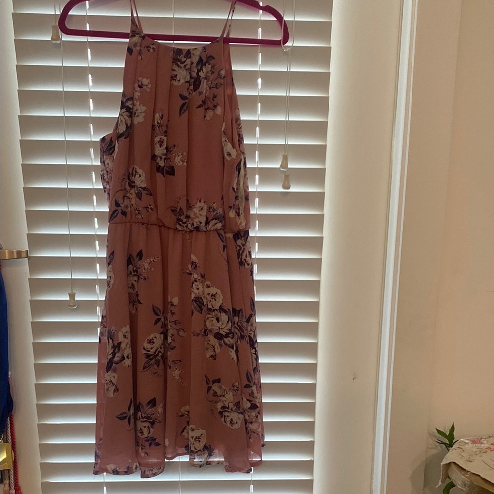 Blue Rain Floral Pink Dress